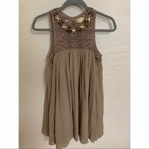 Anthropologie Taupe Cocktail Dress